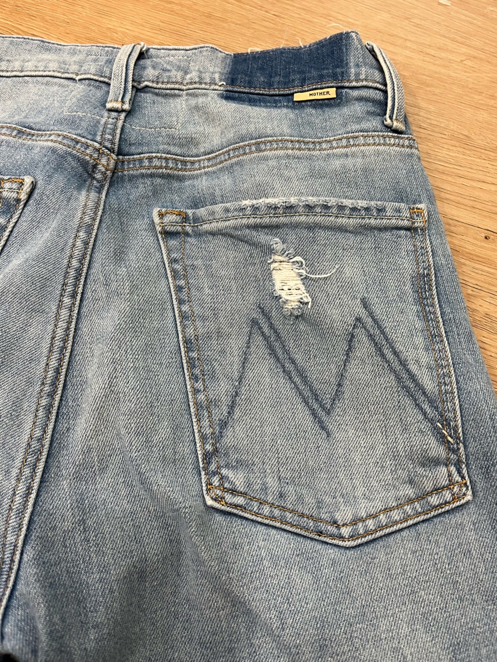MOTHER Denim High Waisted Hiker Hover Undone Hem Jean - Picture 7 of 8